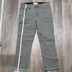 Democracy Sage Green Frayed Hem Pants